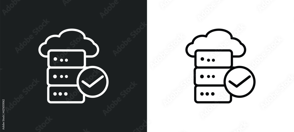 Poster availability outline icon in white and black colors. availability flat vector icon from big data col
