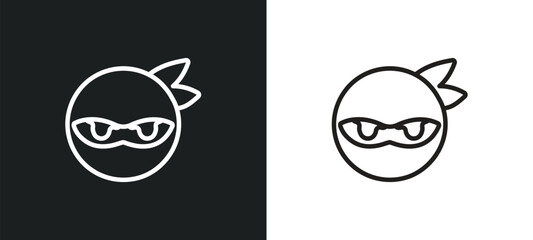 ninja outline icon in white and black colors. ninja flat vector icon from asian collection for web, mobile apps and ui. © Digital Bazaar