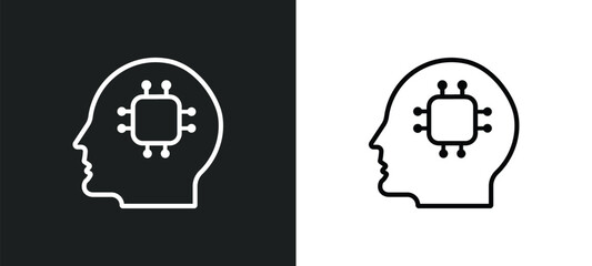 intelligence outline icon in white and black colors. intelligence flat vector icon from big data collection for web, mobile apps and ui.