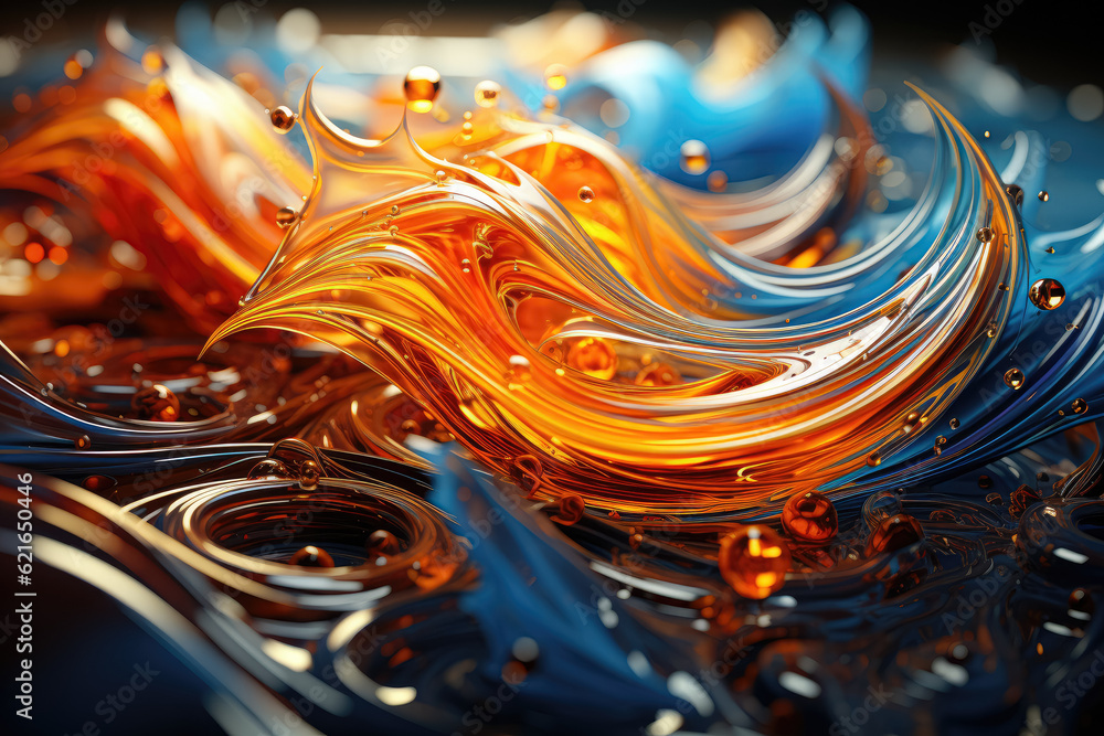 Poster abstract artwork inspired by quantum mechanics. generative ai.