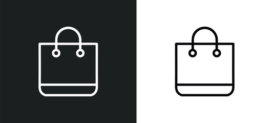 shopping bag outline icon in white and black colors. shopping bag flat vector icon from artificial intelligence collection for web, mobile apps and ui.