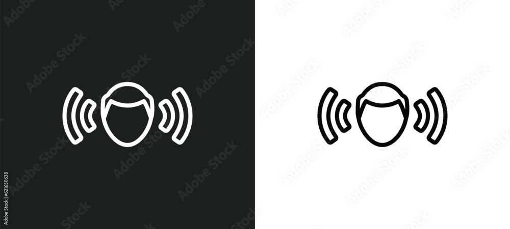Poster immersive outline icon in white and black colors. immersive flat vector icon from artificial intelle