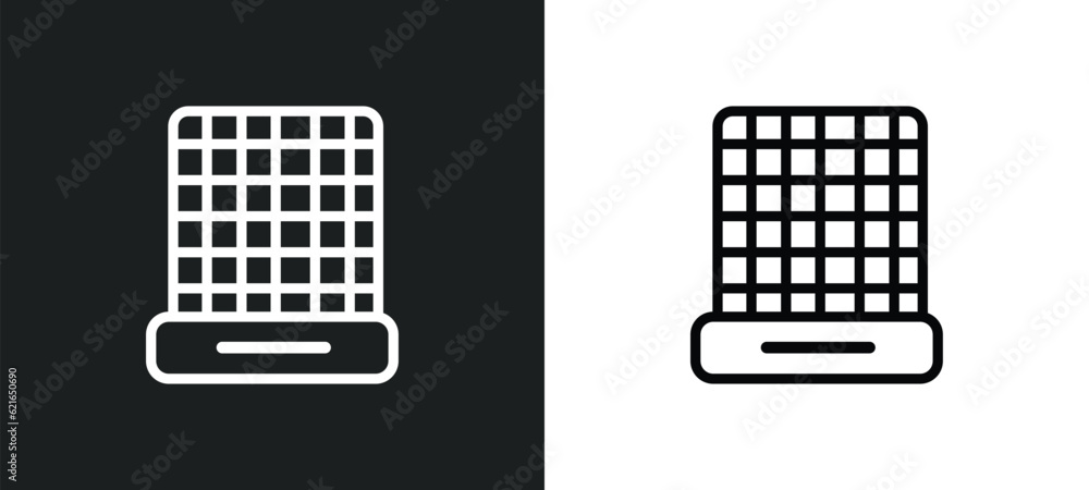 Poster difference engine outline icon in white and black colors. difference engine flat vector icon from ar