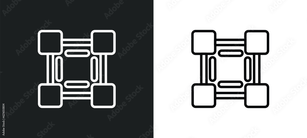 Poster cutting tool selection outline icon in white and black colors. cutting tool selection flat vector ic