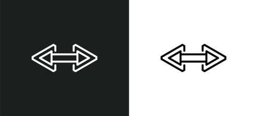 double arrow outline icon in white and black colors. double arrow flat vector icon from arrows collection for web, mobile apps and ui.