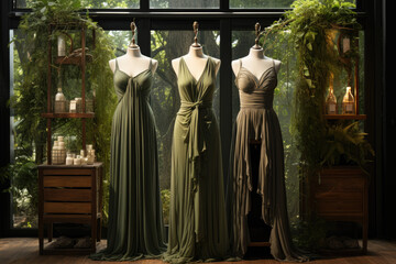 Naklejka premium Sustainable fashion showcase with eco-friendly clothing designs. Generative Ai.