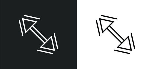 diagonal arrows outline icon in white and black colors. diagonal arrows flat vector icon from arrows collection for web, mobile apps and ui.
