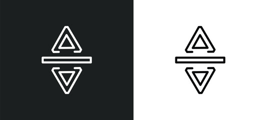 vertical resize outline icon in white and black colors. vertical resize flat vector icon from arrows collection for web, mobile apps and ui.