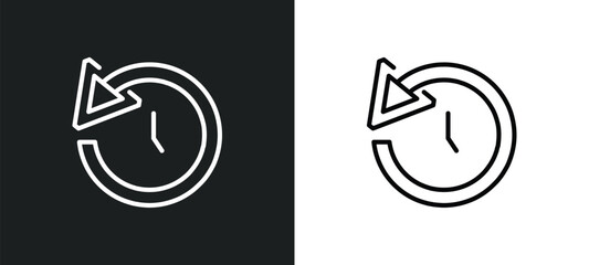 reload time outline icon in white and black colors. reload time flat vector icon from arrows collection for web, mobile apps and ui.