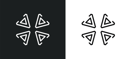 minimize outline icon in white and black colors. minimize flat vector icon from arrows collection for web, mobile apps and ui.