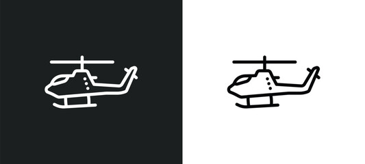 helicopter outline icon in white and black colors. helicopter flat vector icon from army collection for web, mobile apps and ui. © Digital Bazaar