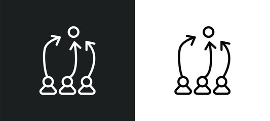 militar strategy outline icon in white and black colors. militar strategy flat vector icon from army collection for web, mobile apps and ui.