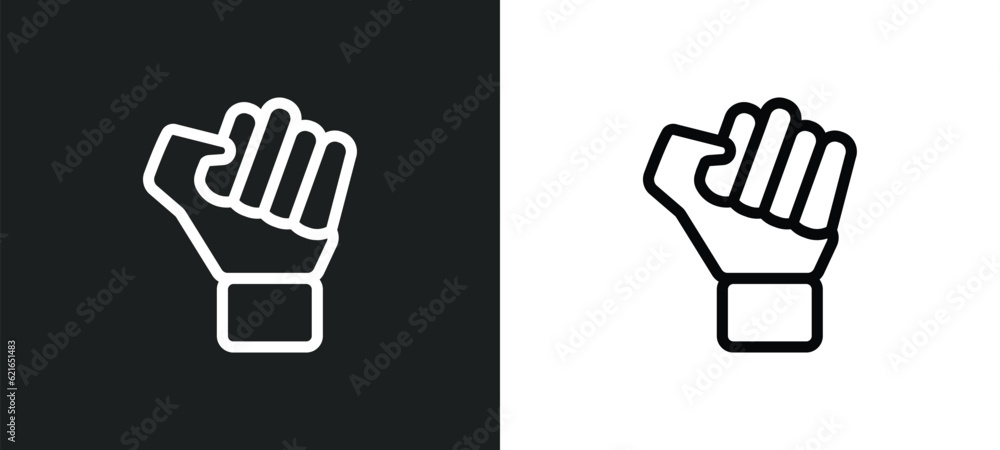 Poster revolution outline icon in white and black colors. revolution flat vector icon from army collection 