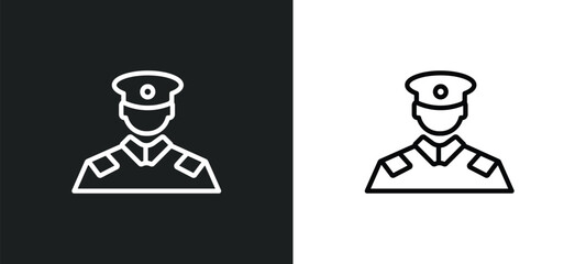 soldier outline icon in white and black colors. soldier flat vector icon from army collection for web, mobile apps and ui.