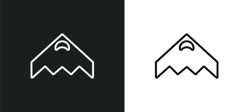 stealth outline icon in white and black colors. stealth flat vector icon from army collection for web, mobile apps and ui.