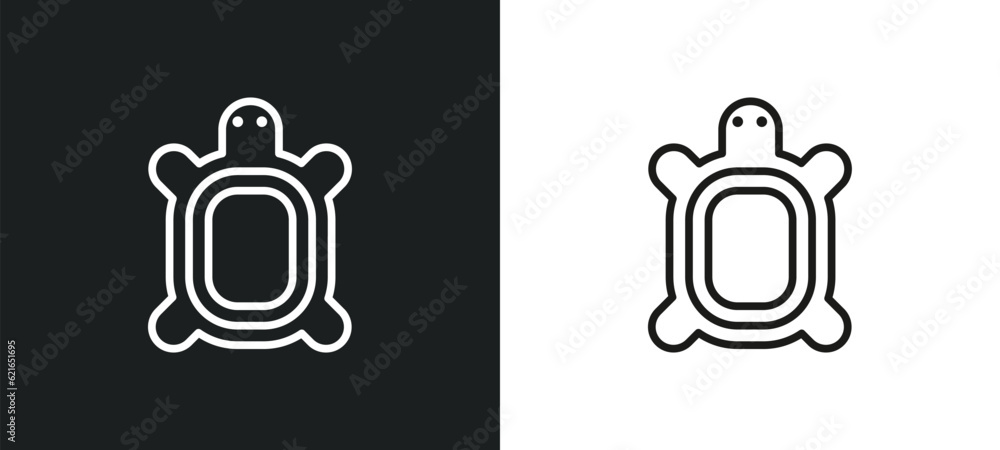 Poster tortoise outline icon in white and black colors. tortoise flat vector icon from animals collection f