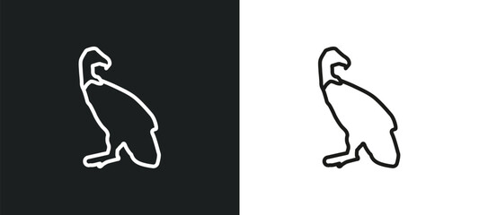 Fototapeta premium vulture outline icon in white and black colors. vulture flat vector icon from animals collection for web, mobile apps and ui.