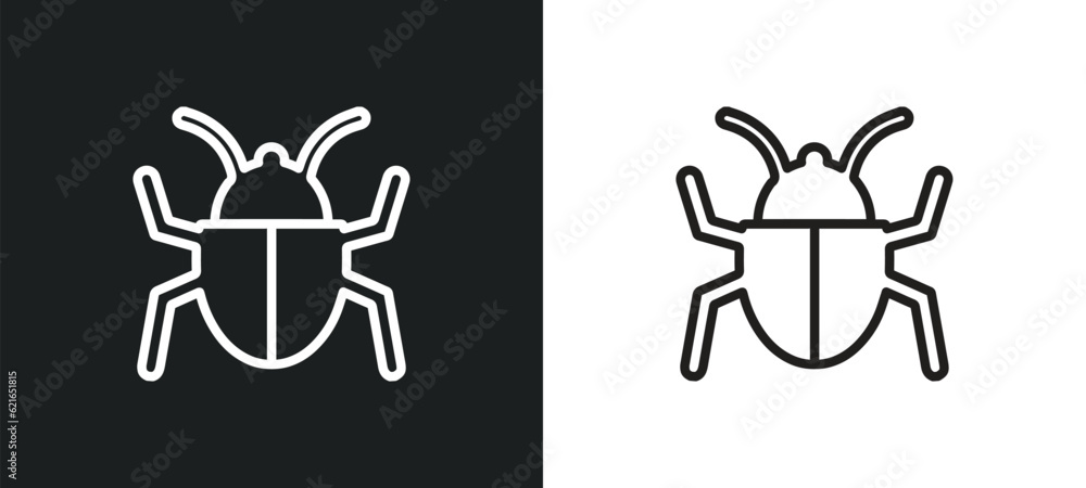 Poster big bug outline icon in white and black colors. big bug flat vector icon from animals collection for