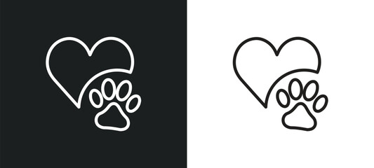 pet care outline icon in white and black colors. pet care flat vector icon from animals collection for web, mobile apps and ui.