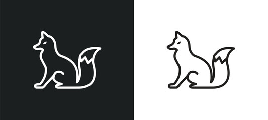 Fototapeta na wymiar fox sitting outline icon in white and black colors. fox sitting flat vector icon from animals collection for web, mobile apps and ui.