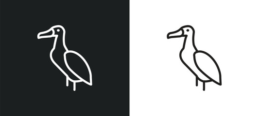 albatross outline icon in white and black colors. albatross flat vector icon from animals collection for web, mobile apps and ui.