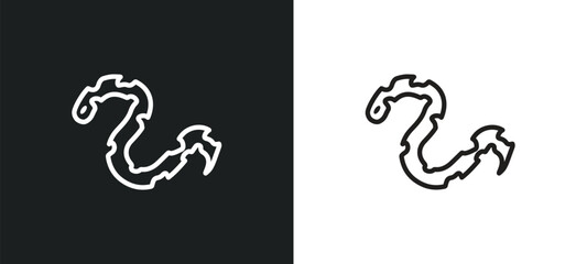 Fototapeta premium copperhead outline icon in white and black colors. copperhead flat vector icon from animals collection for web, mobile apps and ui.