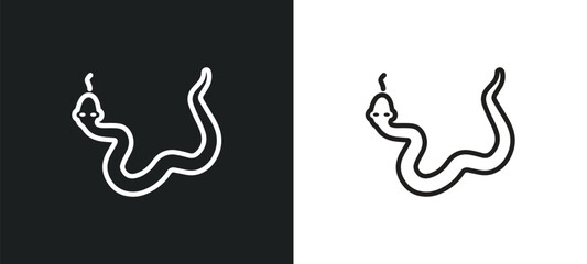 cottonmouth outline icon in white and black colors. cottonmouth flat vector icon from animals collection for web, mobile apps and ui.