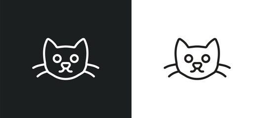 kitten outline icon in white and black colors. kitten flat vector icon from animals collection for web, mobile apps and ui.