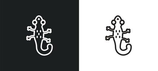 salamander outline icon in white and black colors. salamander flat vector icon from animals collection for web, mobile apps and ui. - obrazy, fototapety, plakaty