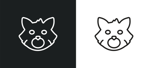red panda outline icon in white and black colors. red panda flat vector icon from animals collection for web, mobile apps and ui.