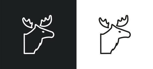elk outline icon in white and black colors. elk flat vector icon from animals collection for web, mobile apps and ui.
