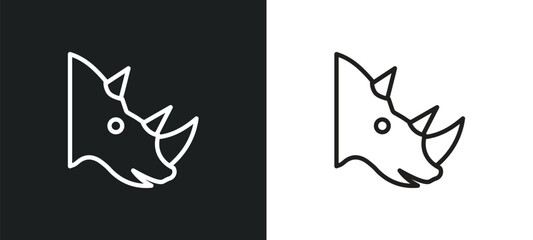 rhinoceros outline icon in white and black colors. rhinoceros flat vector icon from animals collection for web, mobile apps and ui.