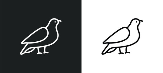 Fototapeta premium outline icon in white and black colors. flat vector icon from collection for web, mobile apps and