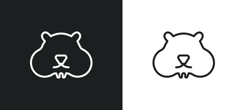 hamster outline icon in white and black colors. hamster flat vector icon from animals collection for web, mobile apps and ui.