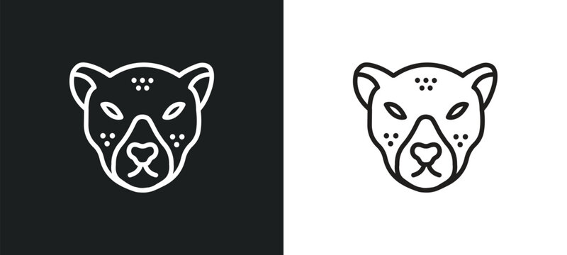 cheetah outline icon in white and black colors. cheetah flat vector icon from animals collection for web, mobile apps and ui.
