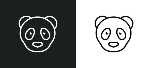 panda bear outline icon in white and black colors. panda bear flat vector icon from animals collection for web, mobile apps and ui.