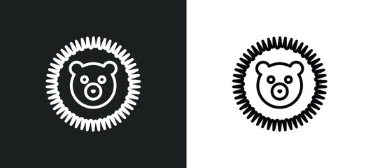 hedgehog outline icon in white and black colors. hedgehog flat vector icon from animals collection for web, mobile apps and ui.
