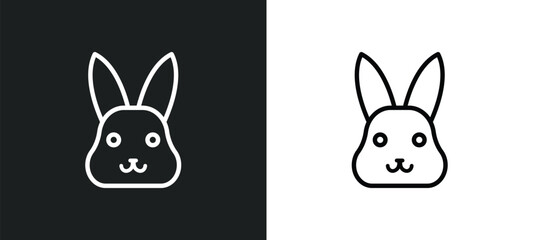 rabbit outline icon in white and black colors. rabbit flat vector icon from animals collection for web, mobile apps and ui.