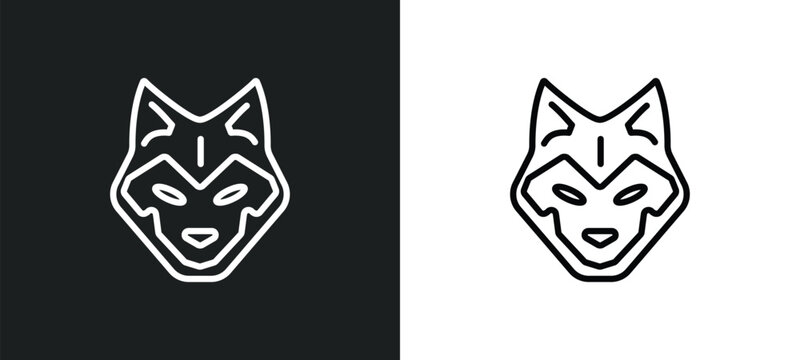 wolf outline icon in white and black colors. wolf flat vector icon from animals collection for web, mobile apps and ui.