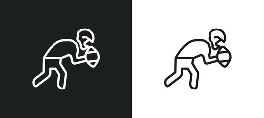 picking the ball outline icon in white and black colors. picking the ball flat vector icon from american football collection for web, mobile apps and ui.