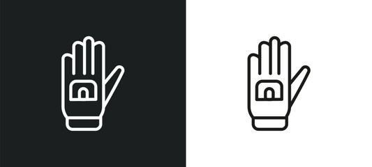 Fototapeta premium glove for outline icon in white and black colors. glove for flat vector icon from american football collection for web, mobile apps and ui.