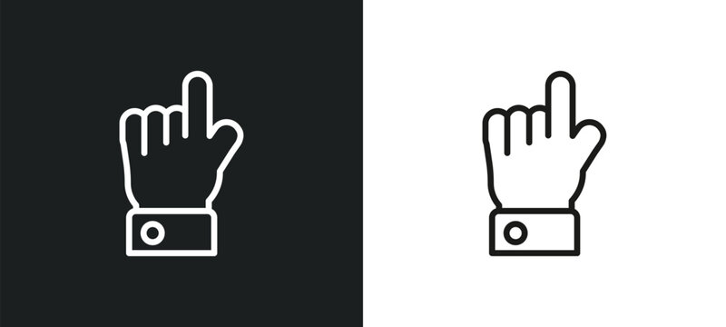 hand with extended pointing finger outline icon in white and black colors. hand with extended pointing finger flat vector icon from american football collection for web, mobile apps and ui.