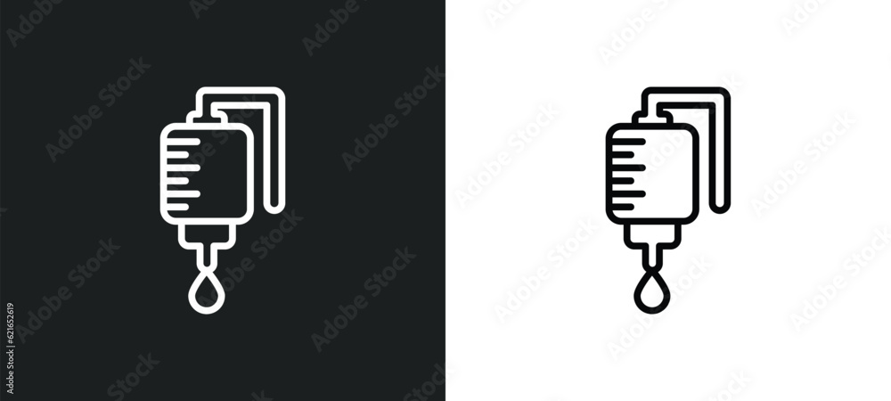 Poster intravenous outline icon in white and black colors. intravenous flat vector icon from alert collecti