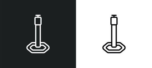 bollard outline icon in white and black colors. bollard flat vector icon from alert collection for web, mobile apps and ui. - obrazy, fototapety, plakaty