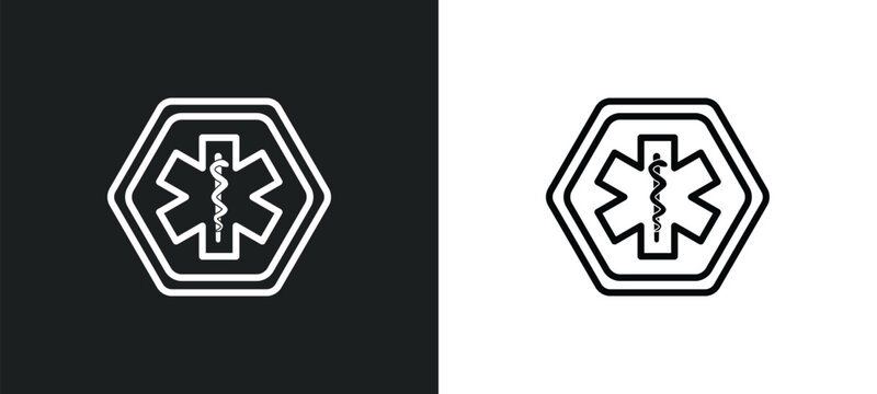 medical outline icon in white and black colors. medical flat vector icon from alert collection for web, mobile apps and ui.