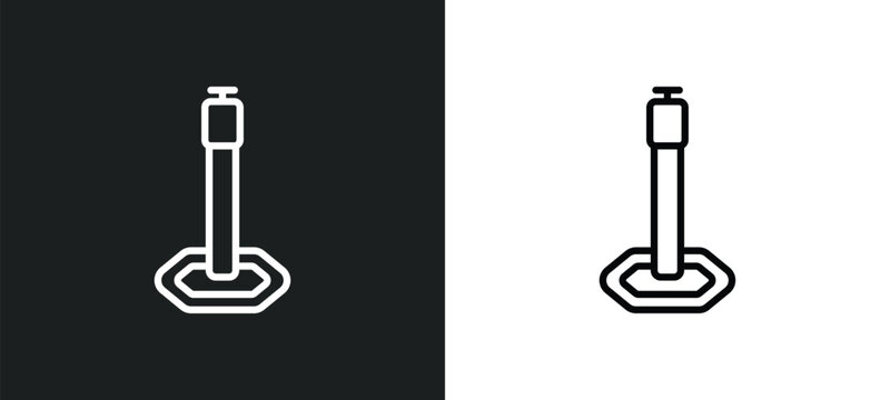 bollard outline icon in white and black colors. bollard flat vector icon from alert collection for web, mobile apps and ui.