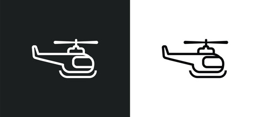 helicopter flying outline icon in white and black colors. helicopter flying flat vector icon from airport terminal collection for web, mobile apps and ui. © Digital Bazaar