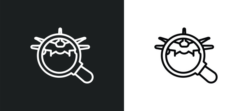 airport searchor outline icon in white and black colors. airport searchor flat vector icon from airport terminal collection for web, mobile apps and ui.