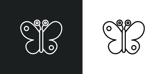 butterflies outline icon in white and black colors. butterflies flat vector icon from gardening collection for web, mobile apps and ui.