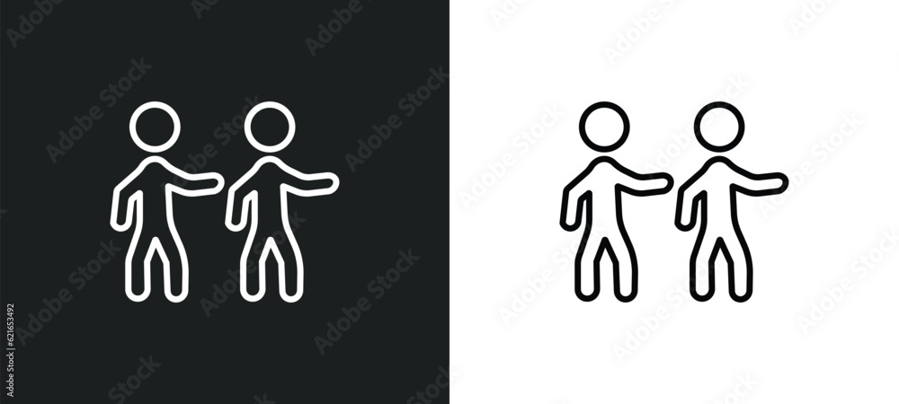 Poster walking outline icon in white and black colors. walking flat vector icon from activities collection 